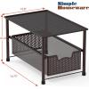 Simple Houseware Stackable Under Sink Cabinet Sliding Basket Organizer Drawer, White(Bronze)