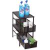 Simple Houseware Stackable Under Sink Cabinet Sliding Basket Organizer Drawer, White(Bronze)