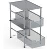Simple Houseware Stackable Under Sink Cabinet Sliding Basket Organizer Drawer, White(Silver)