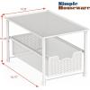 Simple Houseware Stackable Under Sink Cabinet Sliding Basket Organizer Drawer, White(White)