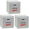 Simple Houseware Storage Bin with Clear Window, Handles and Lid, 3 Pack, Grey(Gray)