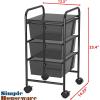 Simple Houseware Utility Cart with 10 Drawers Rolling Storage Art Craft Organizer, Chrome(Black)