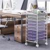Simple Houseware Utility Cart with 10 Drawers Rolling Storage Art Craft Organizer, Chrome(Purple)