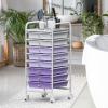 Simple Houseware Utility Cart with 10 Drawers Rolling Storage Art Craft Organizer, Chrome(Purple)