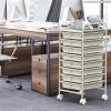 Simple Houseware Utility Cart with 10 Drawers Rolling Storage Art Craft Organizer, Chrome(White)