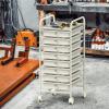 Simple Houseware Utility Cart with 10 Drawers Rolling Storage Art Craft Organizer, Chrome(White)