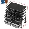 Simple Houseware Utility Cart with 12 Drawers Rolling Storage Art Craft Organizer, Multicolor(Black)