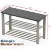 Simple Houseware Wood Top Shoe Storage Bench for Entryway, Rustic Brown(Grey)