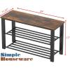 Simple Houseware Wood Top Shoe Storage Bench for Entryway, Rustic Brown(Rustic Brown)