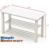 Simple Houseware Wood Top Shoe Storage Bench for Entryway, Rustic Brown(White)