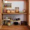 Simple Houseware Wooden Top Expandable Stackable Kitchen Cabinet and Counter Shelf Organizer, Rustic Brown(Oak)