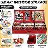 Simple Houseware Wrapping Paper Organizer – Under Bed Storage for 25-40 Rolls Gift Wrapping Paper, Gift Bags, Ribbons, 41.5”L x 16”W, Gray(Red)