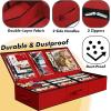 Simple Houseware Wrapping Paper Organizer – Under Bed Storage for 25-40 Rolls Gift Wrapping Paper, Gift Bags, Ribbons, 41.5”L x 16”W, Gray(Red)