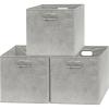 SIMPLE HOUSEWARE 11-Inch Collapsible Fabric Cube Storage Bin with Handles, Printed Design, 6 Pack, Blue(Gray)