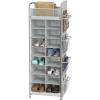 SIMPLE HOUSEWARE 16 Cube Shoe Stand Tower Rack 8 Tier with Top Shelf and Side Hanging Pockets, Gray(Gray)
