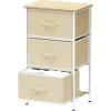 SIMPLE HOUSEWARE 2 Tier Night Stands Dresser for Bedroom Organizer Drawer Storage Tower, Brown(Beige)