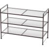 SIMPLE HOUSEWARE 3-Tier Stackable Mesh Shoe Rack, Silver(Bronze)