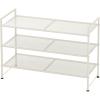SIMPLE HOUSEWARE 3-Tier Stackable Mesh Shoe Rack, Silver(White)