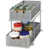 SIMPLE HOUSEWARE Cabinet 2 Tier Perforated Basket Drawer, Silver – 2 Pack(Silver)