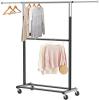 SIMPLE HOUSEWARE Double Rod Garment Rack, Grey(Black)