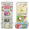 SIMPLE HOUSEWARE Double-Sided Hanging Gift Wrap Organizer Storage Pockets, Gray (Set of 1)(Grey)
