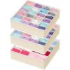 Simple Houseware 2 Pack Closet Sock Organizer, 24 Cell Drawer Divider, Gray(Beige)