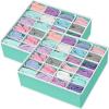 Simple Houseware 2 Pack Closet Sock Organizer, 24 Cell Drawer Divider, Gray(Turquoise)
