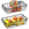 Simple Houseware 2 Pack Stackable Single Wire Basket, (11.5 x 15 x 7.5 in)(Black)