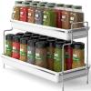 Simple Houseware 2-Tier Spice Rack Kitchen Organizer Countertop Shelf, White