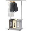 Simple Houseware 3 Bags Laundry Sorter with Extensible Clothes Hanging Rod(Multi)