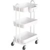 Simple Houseware 4-Tier Multifunctional Rolling Utility Cart with Hanging Buckets, White(White)