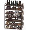Simple Houseware 6-Tier Shoe Rack Storage Organizer w/Side Hanging Bag, Grey(Bronze)
