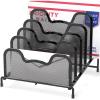 Simple Houseware Desk 5 Sections Step File Sorter Organizer, Black(Black)