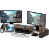 Simple Houseware Desk Dual Monitor Stand Riser with Drawer, Black(Rustic Brown)