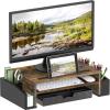 Simple Houseware Desk Monitor Stand Riser with Adjustable Organizer tray, Black(Rustic Brown)