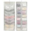 Simple Houseware Double-Sided Hanging Closet Organizer, 24-Pocket Bra & Underwear Storage with Rotating Hanger, Mesh Fabric, Gray, 1 Pack