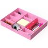 Simple Houseware Drawer Organizer Tray with 9 Adjustable Compartments, Black(Pink)