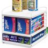 Simple Houseware Kitchen Wrap Organizer Storage Height Adjustable Rack, White(White)