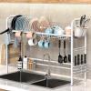 Simple Houseware Large Dish Drying Rack Drainer for Over The Sink Kitchen Counter, Single Layer