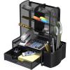 Simple Houseware SHW 6-Compartment Desktop Organizer with Drawer, Black