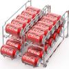 Simple Houseware Stackable Beverage Soda Can Dispenser Organizer Rack, White – 2 Pack(Chrome)