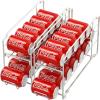 Simple Houseware Stackable Beverage Soda Can Dispenser Organizer Rack, White – 2 Pack(Silver)