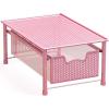 Simple Houseware Stackable Cabinet Basket Drawer Organizer, Silver(Pink)
