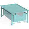 Simple Houseware Stackable Cabinet Basket Drawer Organizer, Silver(Turquoise)