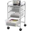 Simple Houseware Utility Cart with 10 Drawers Rolling Storage Art Craft Organizer, Chrome(Chrome)