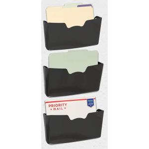 Simple Houseware Single Pocket Wall Mount for Hanging File Holderr, 5 Packs, Assorted Colors(Black)