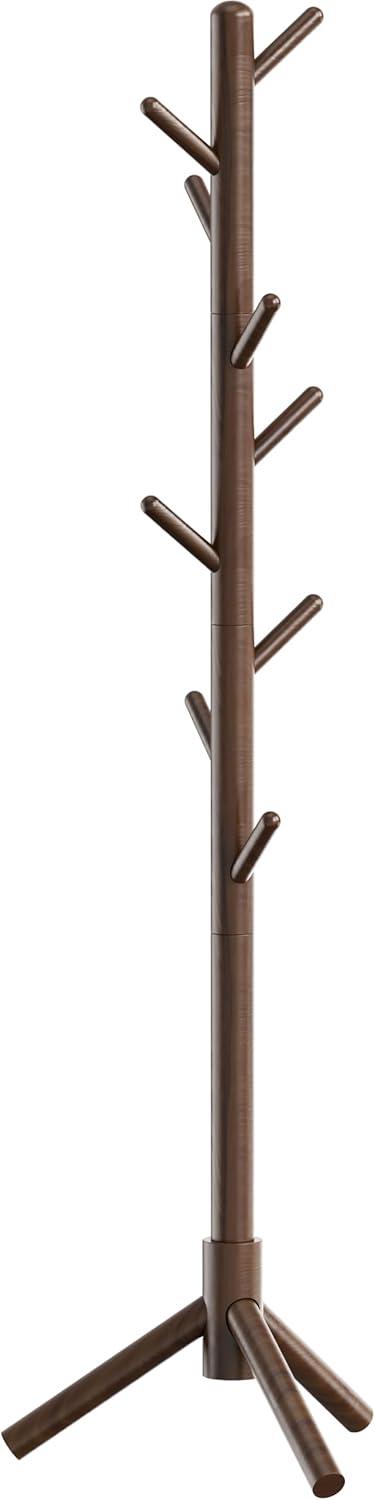 imageSIMPLE HOUSEWARE Freestanding Coat Rack with Shelf 9 hooks BlackWalnut