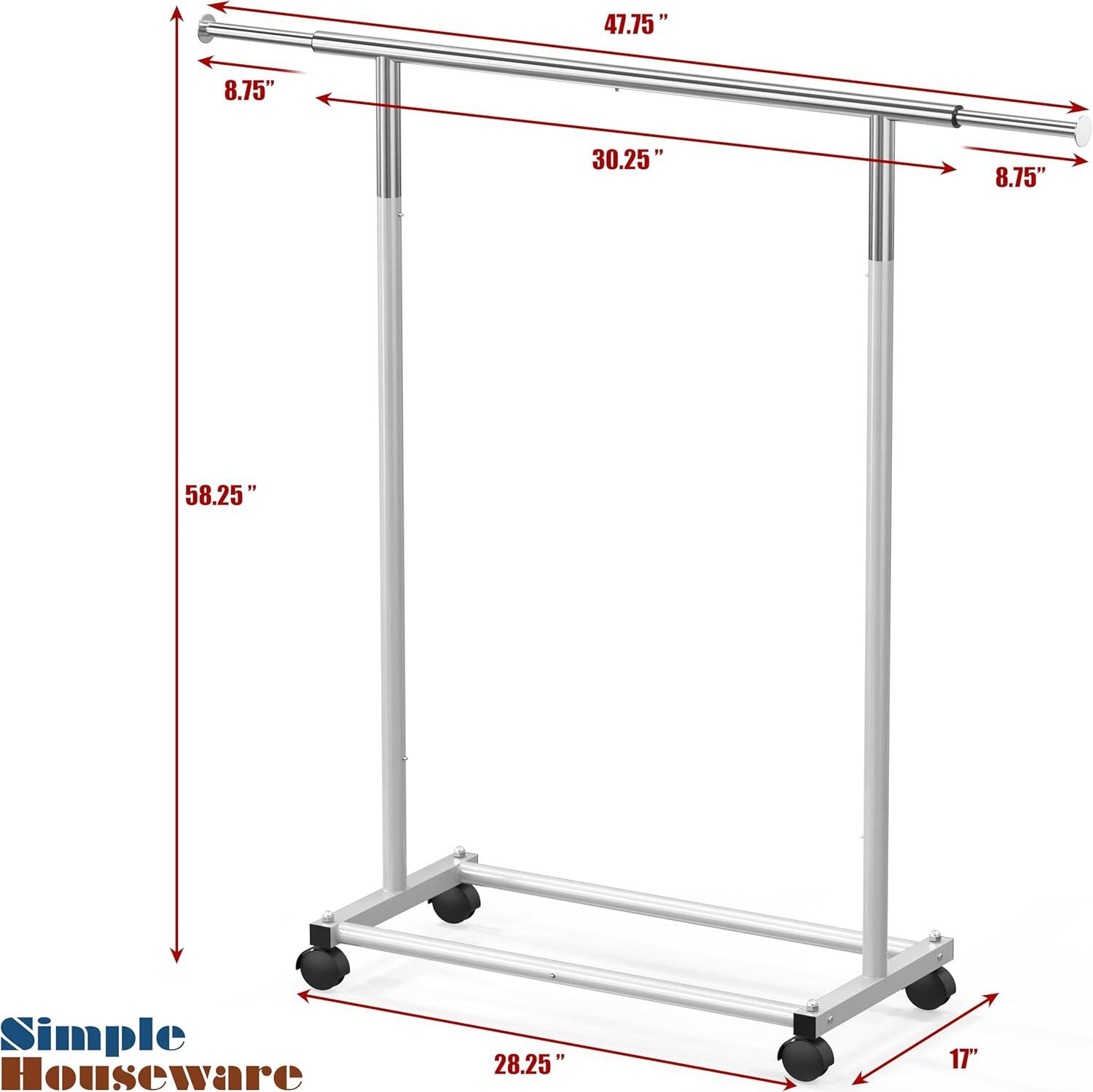 imageSIMPLE HOUSEWARE Standard Rod Garment Rack SilverSilver