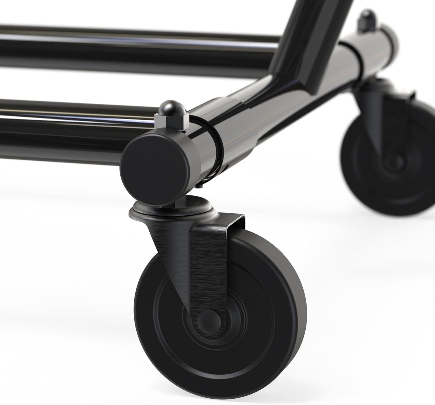 imageSIMPLE HOUSEWARE Supreme Commercial Grade Clothing Garment Rack Holds Up to 250 lbs 50 to 75 Inches Extensible Rod ChromeBlack