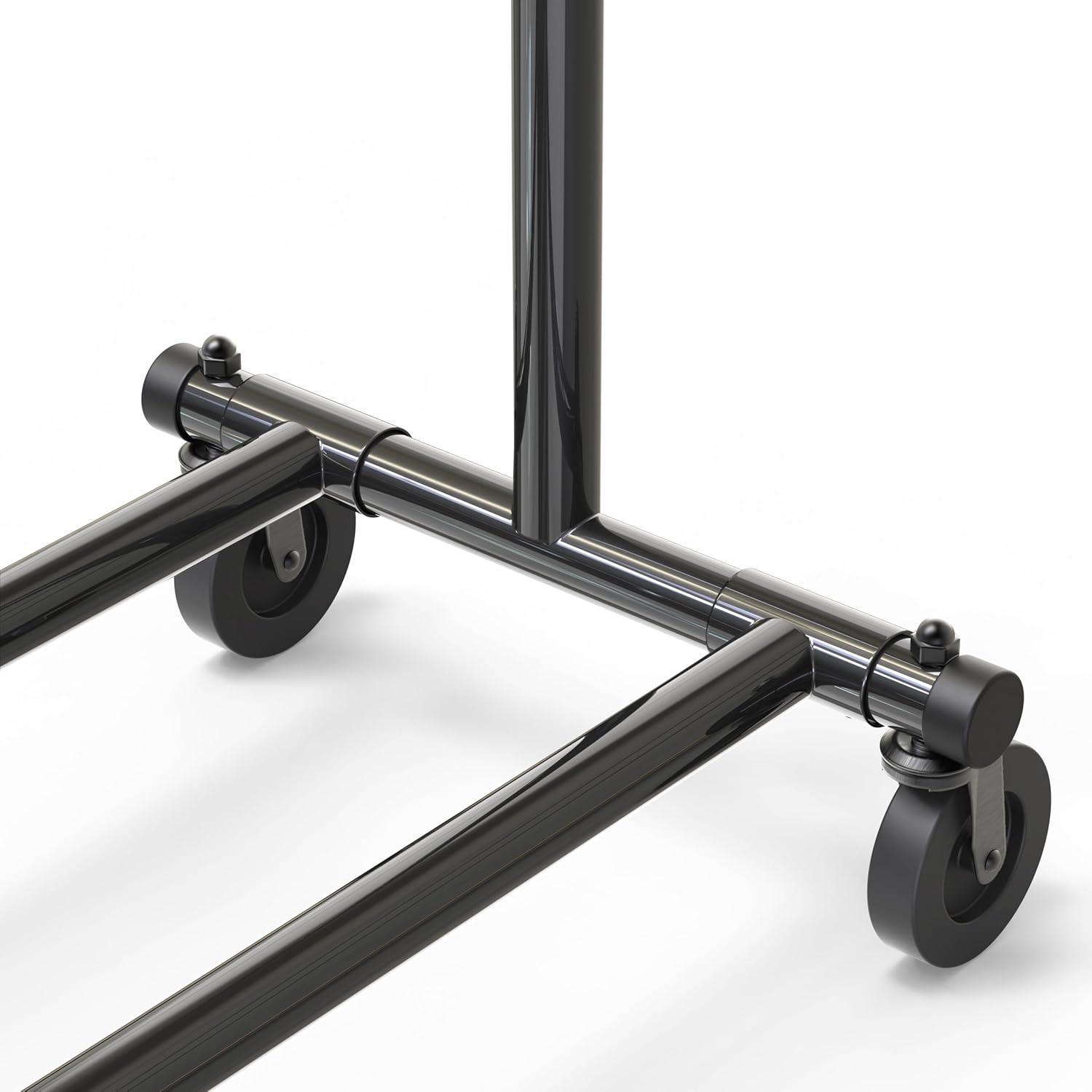 imageSIMPLE HOUSEWARE Supreme Commercial Grade Clothing Garment Rack Holds Up to 250 lbs 50 to 75 Inches Extensible Rod ChromeBlack